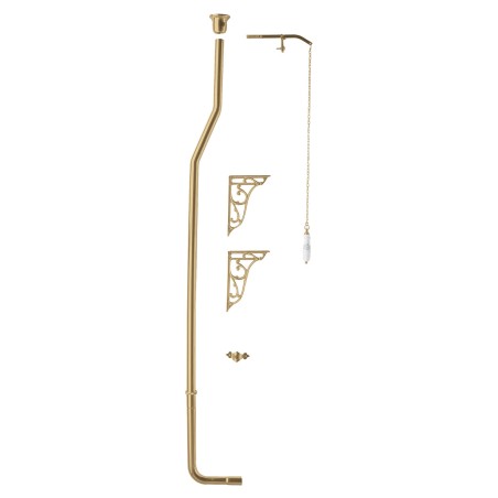 Traditional Brushed Brass High Level Toilet Flush Pipe Pack
