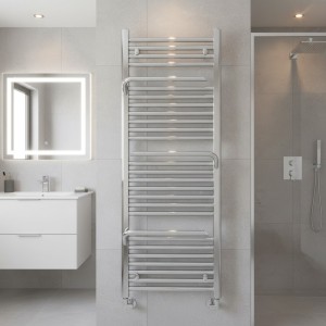 500mm (w) x 1200mm (h) Veno Chrome Designer Towel Rail
