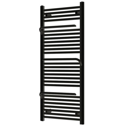 500mm (w) x 1200mm (h) Veno Matt Black Designer Heated Towel Rail