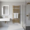 500mm (w) x 1200mm (h) Veno Brushed Brass Designer Towel Rail - closeup