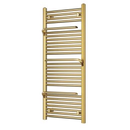 500mm (w) x 1200mm (h) Veno Brushed Brass Designer Heated Towel Rail