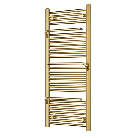 500mm (w) x 1200mm (h) Veno Brushed Brass Designer Heated Towel Rail