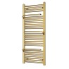 500mm (w) x 1200mm (h) Veno Brushed Brass Designer Heated Towel Rail