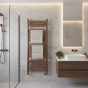 500mm (w) x 1200mm (h) Veno Brushed Bronze Designer Towel Rail