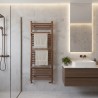 500mm (w) x 1200mm (h) Veno Brushed Bronze Designer Towel Rail - closeup
