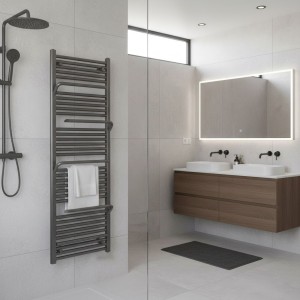 550mm (w) x 1510mm (h) Veno Gunmetal Designer Towel Rail