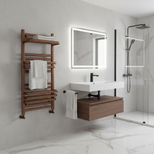 500mm (w) x 1000mm (h) Hera Brushed Bronze Designer Towel Rail