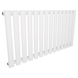 960mm (w) x 500mm (h) Brecon White Oval Tube Horizontal Radiator (14 Sections)