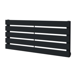 850mm (w) x 360mm (h) "Corwen" Black Flat Panel Horizontal Radiator (5 Sections)