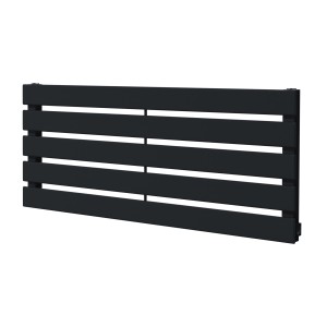 850mm (w) x 360mm (h) Corwen Black Flat Panel Horizontal Radiator (5 Sections)