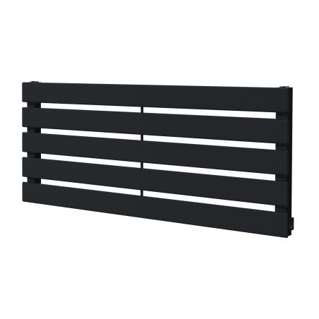 850mm (w) x 360mm (h) "Corwen" Black Flat Panel Horizontal Radiator (5 Sections)