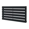 850mm (w) x 440mm (h) "Corwen" Black Flat Panel Horizontal Radiator (6 Sections)