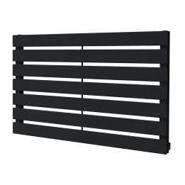 850mm (w) x 516mm (h) "Corwen" Black Flat Panel Horizontal Radiator (6 Sections)