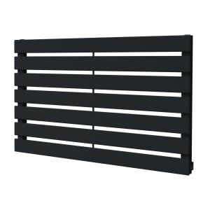 850mm (w) x 516mm (h) Corwen Black Flat Panel Horizontal Radiator (7 Sections)