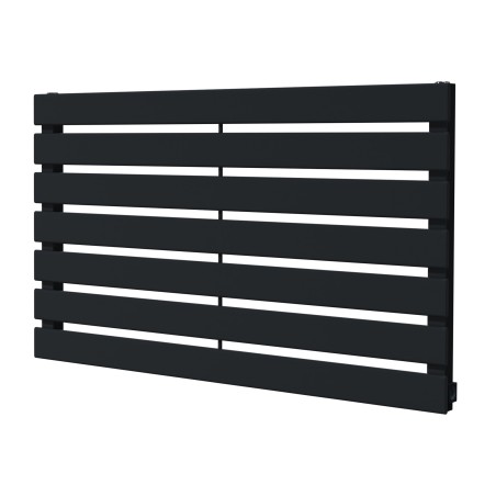 850mm (w) x 516mm (h) "Corwen" Black Flat Panel Horizontal Radiator (6 Sections)