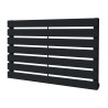 850mm (w) x 516mm (h) "Corwen" Black Flat Panel Horizontal Radiator (6 Sections)