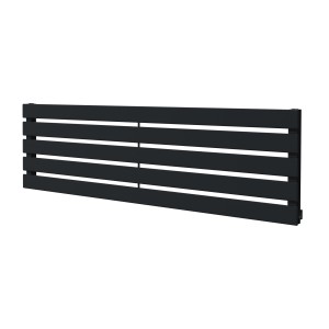 1250mm (w) x 360mm (h) Corwen Black Flat Panel Horizontal Radiator (5 Sections)