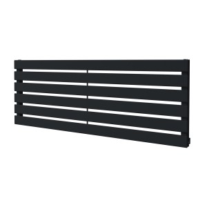 1250mm (w) x 440mm (h) Corwen Black Flat Panel Horizontal Radiator (6 Sections)