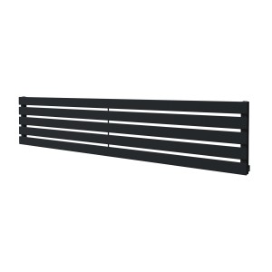 1850mm (w) x 360mm (h) Corwen Black Flat Panel Horizontal Radiator (5 Sections)