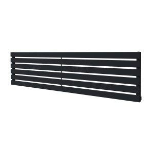 1850mm (w) x 440mm (h) Corwen Black Flat Panel Horizontal Radiator (6 Sections)