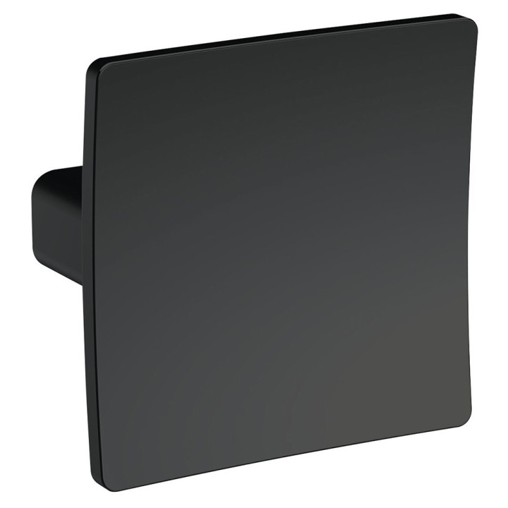 Square Dished Knob Handles - Matt Black (x2)