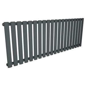 1380mm (w) x 500mm (h) Brecon Anthracite Oval Tube Horizontal Radiator (20 Sections)