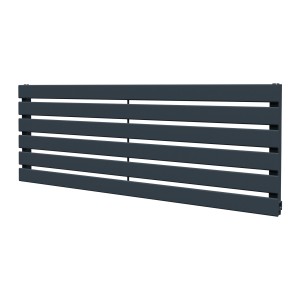 1250mm (w) x 440mm (h) Corwen Anthracite Flat Panel Horizontal Radiator (6 Sections)