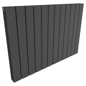 884mm (w) x 600mm (h) Corwen Double Panel Anthracite Horizontal Aluminium Radiator