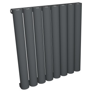 555mm (w) x 600mm (h) Taurus Anthracite Horizontal Aluminium Radiator (8 Extrusions)