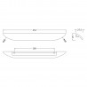 Matt Black Finger Pull Handle - 252mm (w) x 25mm (h) x 28mm (d) - Technical Drawing