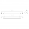 Matt Black Finger Pull Handle - 316mm (w) x 25mm (h) x 28mm (d) - Technical Drawing