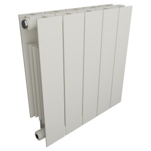 428mm (w) x 440mm (h) Trojan White Horizontal Aluminium Radiator (5 Extrusions)
