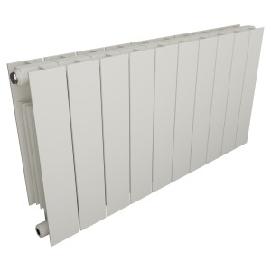 828mm (w) x 440mm (h) Trojan White Horizontal Aluminium Radiator (10 Extrusions)
