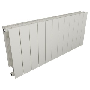 988mm (w) x 440mm (h) Trojan White Horizontal Aluminium Radiator (12 Extrusions)