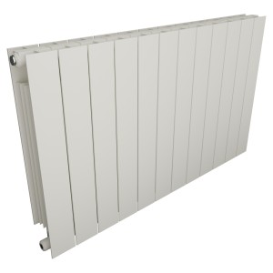 988mm (w) x 590mm (h) Trojan White Horizontal Aluminium Radiator (12 Extrusions)