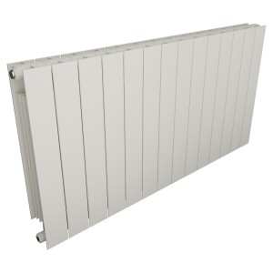 1148mm (w) x 590mm (h) Trojan White Horizontal Aluminium Radiator (14 Extrusions)