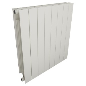 668mm (w) x 690mm (h) Trojan White Horizontal Aluminium Radiator (8 Extrusions)