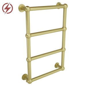 500mm (w) x 750mm (h) Harley Brushed Brass Electric Traditional Towel Rail