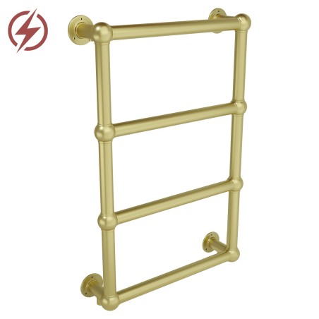 500mm(w) x 750mm(h) Harley Brushed Brass Traditional Electric Radiator