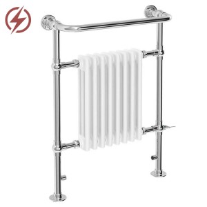 673mm (w) x 963mm (h) Electric Old Colwyn Chrome & White Traditional Towel Rail