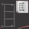 500mm (w) x 750mm (h) Harley Brushed Gunmetal Traditional Wall Mounted Towel Rail Radiator