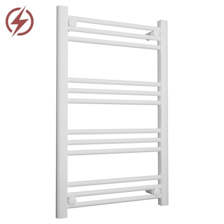 500mm (w) x 800mm (h) Straight White Electric Towel Rails