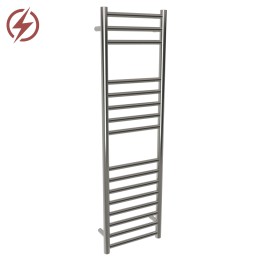 350mm (w) x 1200mm (h) Electric Brushed Stainless Steel Towel Rail (Single Heat or Thermostatic Option)