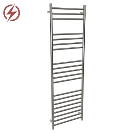 500mm (w) x 1600mm (h) Electric Brushed Stainless Steel Towel Rail (Single Heat or Thermostatic Option)