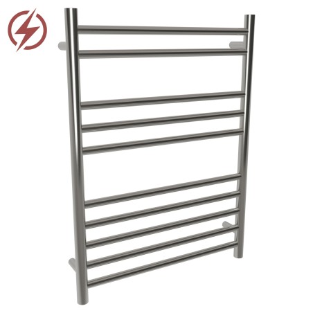 600mm (w) x 800mm (h) Electric Brushed Stainless Steel Towel Rail (Single Heat or Thermostatic Option)