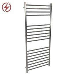 600mm (w) x 1400mm (h) Electric Brushed Stainless Steel Towel Rail (Single Heat or Thermostatic Option)
