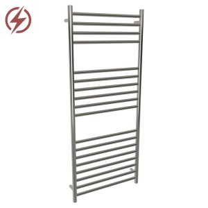 600mm (w) x 1400mm (h) Electric Brushed Stainless Steel Towel Rail (Single Heat or Thermostatic Option)