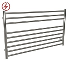 1000mm (w) x 600mm (h) Electric Brushed Stainless Steel Heated Towel Rail (Single Heat or Thermostatic Option)