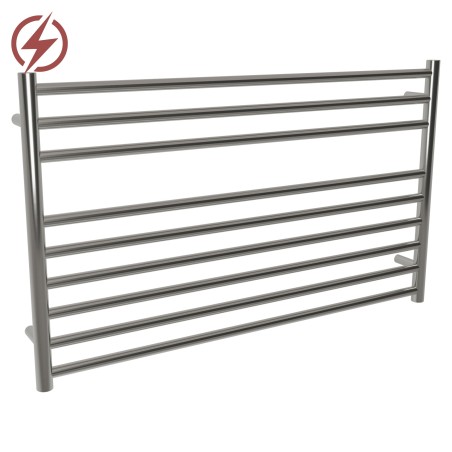 1000mm (w) x 600mm (h) Electric Brushed Stainless Steel Heated Towel Rail (Single Heat or Thermostatic Option)