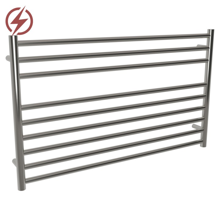 1000mm (w) x 600mm (h) Electric Brushed Stainless Steel Heated Towel Rail (Single Heat or Thermostatic Option)